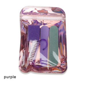 Kit de préparation des ongles à presser 5 pièces : éponge en bois, brosse anti-poussière pour ongles, mini lime polissoir, outils pour la manucure - Product Image 6