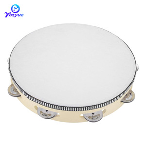 Orff <b>Percussion</b> 10 Inch Tambourine Wooden Hand Held Drum For Early Education Kids Musical <b>Instrument</b> - Product Image 2