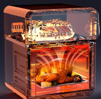 Friteuse Visual intelligent home flip fryer électrique Four multicouche multifonctionnel sans huile