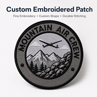 Fabricant de patchs brodés personnalisés sur le thème de l'aviation, avec motif paysage montagneux et vol en plein air, à coudre sur vêtements