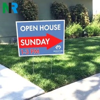 Panneau de signalisation OPEN HOUSE en plastique PP imperméable, prix usine, vente en gros, taille et couleur personnalisables, pour immobilier, déménagement/jardin, livraison gratuite