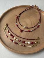 Collar de Cuentas de Piedras Preciosas Naturales, Hecho con Perlas de Agua Dulce y Cuentas de Vidrio, Cuentas de Moda de Lujo, Joyería de Invierno