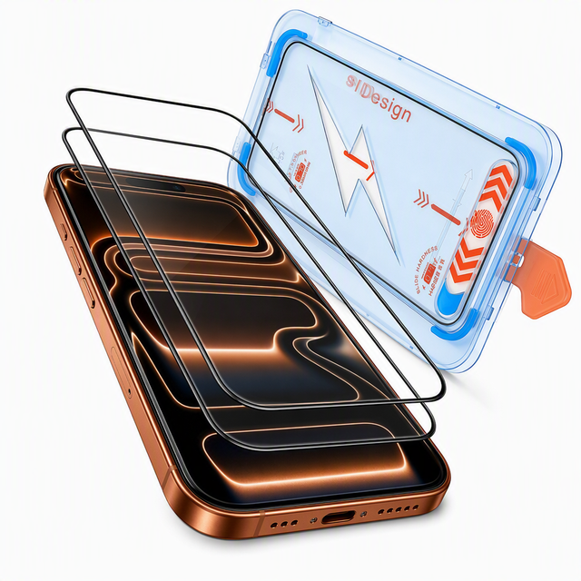 One-Pull Dust Removal Screen Protector iPhone 11-18 Tempered Glass 2.5D Silk Print HD 0.33mm Auto Alignment Easy App