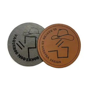 Étiquette en faux cuir synthétique ronde pour chaussures, logo personnalisé, pour sacs, gants, pochettes