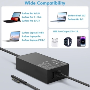 Adaptateur d'alimentation rapide 15V 4A 65W pour Microsoft Surface Book Surface <span class=keywords><strong>Pro</strong></span> 3 & 4 Tablette avec adaptateur de port USB - Product Image 3