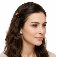 Wise Bridge 3611-R 2CM Petite pince à cheveux pour femme, fixation pour queue de cheval haute avec pince à cheveux papillon automne-hiver
