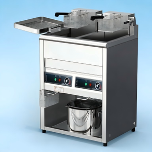 Friteuse électrique commerciale grande capacité 20L, double cuve verticale, friteuse intelligente pour poulet - Product Image 4