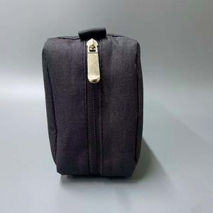 Black Oxford <b>Toiletry</b> <b>Bag</b> 9 Inch Golden Logo Travel Cosmetic <b>Bag</b> For Women Extension Foldable Makeup <b>Bag</b> - Product Image 5