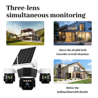 Wistino 4G Farm Solar Camera 3 Lens PIR Human Motion Tracking Alarm Night Vision Full Color Solar Powered Security Camera