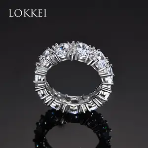 Fine Jewelry Supplier Wholesale Oval Cut Full Diamond Ring for Women Hip Hop Sterling Silver