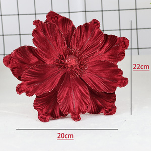 <strong>Christmas</strong> Decorative Flowers Glitter Sequins Artificial <strong>Christmas</strong> Flowers Magnolia for DIY Xmas Floral Arrangements Tree Decor - Product Image 2