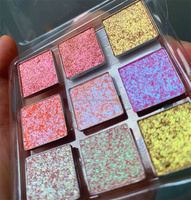 Palette de fards à paupières de luxe en métal pour maquillage de marque privée, logo personnalisé, fard à paupières scintillant, sans cruauté animale, duo chrome