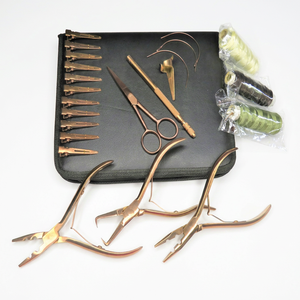 LUNAR IMPEX High Quality <b>Multi</b> Functional Surgical Grade Stainless Steel Hair Extension <b>Tools</b> Kit Rose Gold <b>Pliers</b> for - Product Image 1