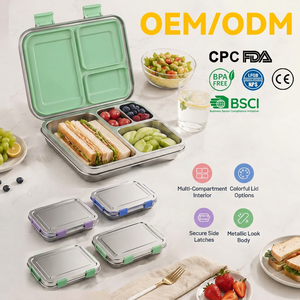 Lonchera Bento de Acero Inoxidable con Múltiples Compartimentos, Diseño Variado, Duradera, Ecológica, Libre de BPA y a Prueba de Fugas, Superventas - Product Image 1