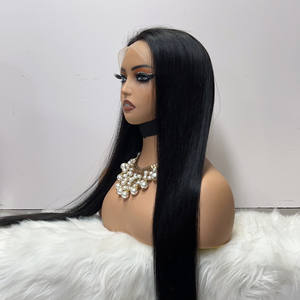 Perruques en cheveux humains lisses et droits de 24 pouces, double trame, 13X4 dentelle frontale, SDD, lisses et soyeuses, perruque pour jeunes femmes, haute qualité - Product Image 1