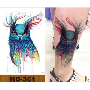 De clase alta varios coloridos atrapasueños diseño temporal búho cuerpo arte tatuaje pegatinas - Product Image 1