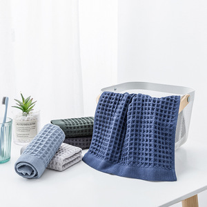 Japanese Style Waffle Towel 34x34Cm Pure Cotton <b>Square</b> Geometric Pattern Gift Towel For Adults - Product Image 3