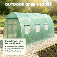 Abri pour plantes d'extérieur en métal galvanisé avec couverture en PE transparente pour patio, jardin, culture de fleurs et de légumes