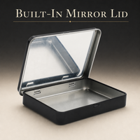 Boîte en métal de luxe pour cosmétiques, emballage de maquillage personnalisé avec miroir intégré, étui métallique pour produits de beauté