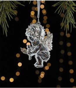 Pendentifs de Noël en acrylique transparent en gros, motif ange de glace en cristal, décorations suspendues pour la maison et les fêtes - Product Image 5