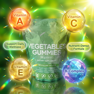 Gomitas Veganas Avanzadas con Vegetales, Sin Azúcar, Marca Privada OEM ODM, Gomitas Multivitamínicas con Biotina y Ácido Fólico - Product Image 2
