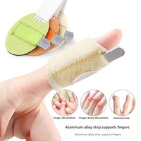 Attelle de Stabilisation des Doigts Respirante et Réglable en Velcro, en Tissu OK et Alliage d'Aluminium, Conception Détachable pour le Soulagement de la Douleur du Doigt Exaspéré