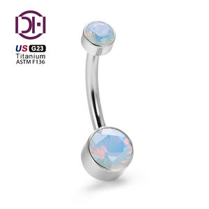 DFARS Compliant US Importações de Materiais G23 Titanium Alloy Navel Ring Espelho Polimento Umbigo Nail Piercing para Umbigo Nariz Orelhas - Product Image 2