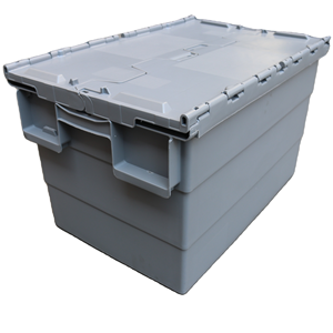JOIN <strong>Plastic</strong> Warehouse Storage Container Stackable Logistics <strong>Plastic</strong> Reusable Attached <strong>Lid</strong> Tote <strong>Bins</strong> for Storage - Product Image 3