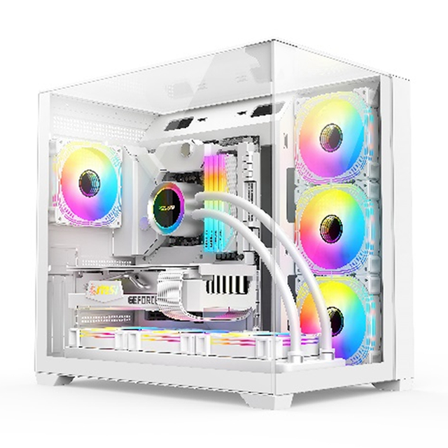 Premium Full Tower Gaming PC Case Aluminum Alloy ATX Computer Cases Towers Desktop RGB Cabinet with CPU Case