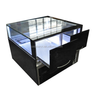 Bakery drawer display refrigerator, glass cake pastry chocolate display case