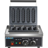 Machine à gaufres corn dog professionnelle, appareil de cuisson de saucisses antiadhésif de comptoir avec minuterie et contrôle de température pour snack-bars et traiteurs