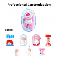 Mini sac d'affichage de figure supérieure à fermeture éclair EVA/PVC Transparent étanche pour jouets en peluche poupées porte-clés-mallette de rangement de voyage