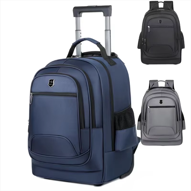 2024 New Fashion Multi Functional Waterproof Travel Backpack Rolling Wheel Laptop Backpack Trolley Backpacks