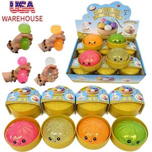 Bolas Antiestrés Sensoriales Blandas de Descompresión con Purpurina en Forma de Dumpling Bao Bun, Juguetes Fidget para Aliviar el Estrés con Caja Vaporizadora - Product Image 1