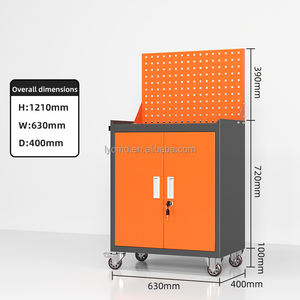 OUMEIDA Oto Tamir Alet Arabası, 2 Çekmeceli Kilitlenebilir Ağır Hizmet Tipi Mobil Dolap 200kg Taşıma Kapasitesi - Product Image 4