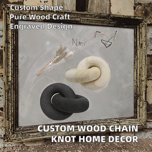 Chaîne décorative en bois à 2 maillons, nœud en bois gravé, forme personnalisée, décoration de table, décoration de la maison - Product Image 2