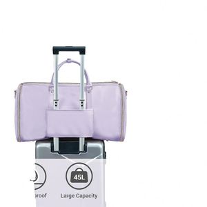 กระเป๋าเดินทางแบบมีล้อ BSCI รุ่น Stylish Garment Duffle Bag, กระเป๋าเดินทางแบบพับได้ 2 in 1 ทำจากวัสดุ PU พร้อมช่องใส่ของใช้ส่วนตัวและช่องใส่รองเท้า - Product Image 6