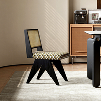 Chaise de salle à manger moderne, chaise d'appoint haut de gamme en tissu rembourré, chaises minimalistes sans accoudoirs, mobilier de restaurant et d'hôtel