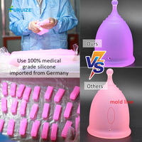 Desgaste de alta calidad durante 12 horas copa menstrual 100% silicona de grado médico CE aprobado copa menstrual reutilizable