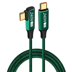 Cable de carga rápida PD3.1 USB tipo C a C de 240W para PS5 Nintendo Switch Galaxy S22 MacBook 48V5A Cable de carga rápida brillante