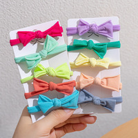 5 pièces/lot Style coréen belle couleur belle conception d'arc doux élastique bandeau de cheveux Flexible cheveux cravates bandeau de cheveux pour les filles