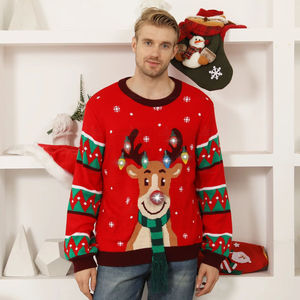 Custom Pullover Led <strong>Christmas</strong> Sweater Lights up Ladies <strong>Women</strong> Adult Animal Print Ugly <strong>Christmas</strong> Sweater <strong>Jumper</strong> With Led Lights - Product Image 2