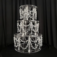 Support à gâteau à étages en acrylique cristal, nouveau modèle, 15,2 cm, style mariage, pour fête d'anniversaire, décoration de table de desserts, pièce de présentation, le plus vendu