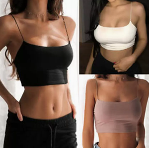 Canotta Estiva da Donna Traspirante Eco-Friendly in Maglia, Senza Maniche, Taglie Forti, Scollo Basso, con Spalline, Stile Bralette Slim - Product Image 2