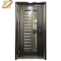 Portes d'entrée de sécurité ZS personnalisées en acier inoxydable, design moderne, étanches, insonorisées et antivol pour villas et maisons