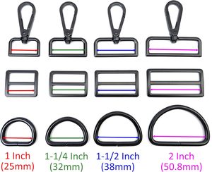 Lot de crochets pivotants robustes et anneaux en D pour sacs à main, et boucles coulissantes à trois barrettes pour la fabrication de sacs - Product Image 2