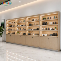 Meuble de rangement moderne en bois éclairé par LED pour cigarettes, vitrine en verre trempé pour magasin de tabac et comptoir de présentation pour centre commercial et boutique
