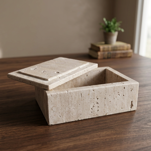 Caja de Joyería Personalizada Tallada a Mano con Pilar de Mármol Indio - Artesanía Tradicional, Regalo de Boda - Product Image 3