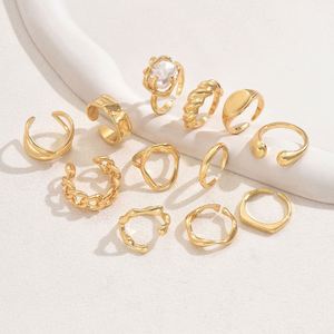 Bague réglable d'ouverture de style européen américain pour femmes Vente transfrontalière chaude Alliage de conception de niche géométrique personnalisé - Product Image 6