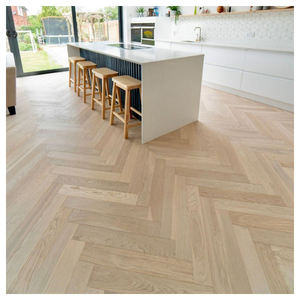 Apolloy 3mm Real Oak Light Cream Herringbone Roble francés Suelo de madera dura de ingeniería - Product Image 5